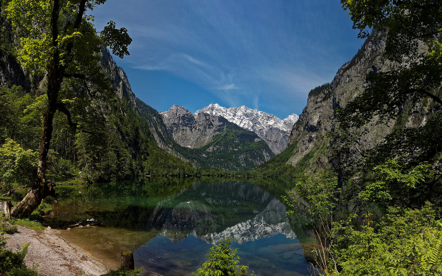 Lake mountains trees clear sky #3 free wallpaper for desktop - medium preview image