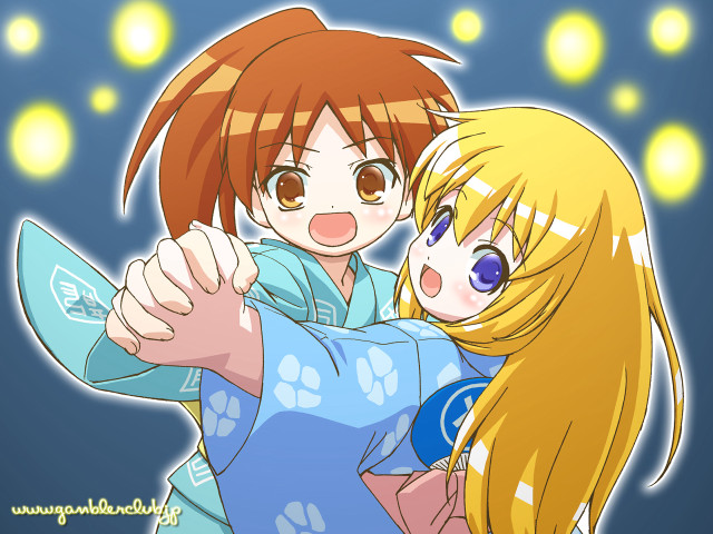 Anime couple hugging blue background #5 free wallpaper for desktop - medium preview image