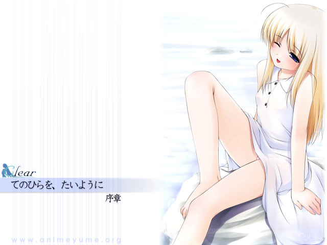 Woman white dress sitting rock free wallpaper for desktop - medium preview image