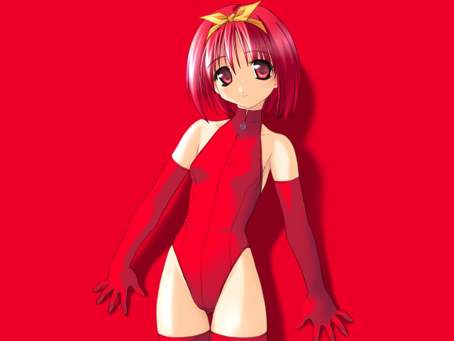 Cartoon girl red hair red free wallpaper for desktop - medium preview image