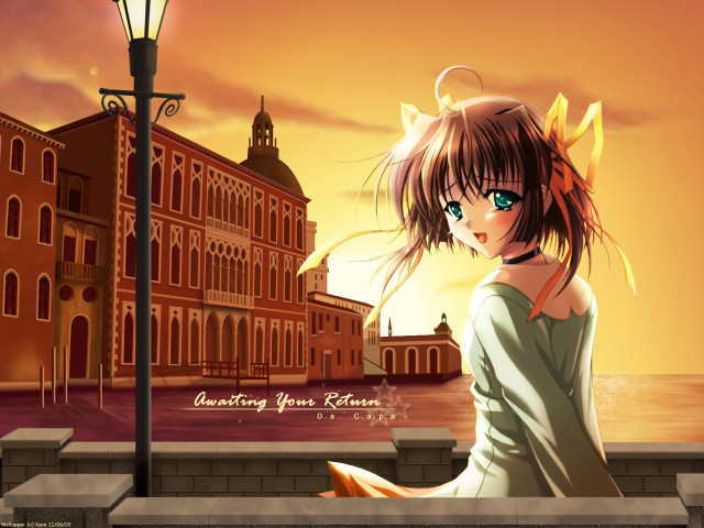 Girl lamp post cityscape neo free wallpaper for desktop - medium preview image