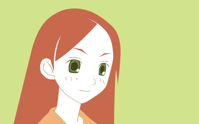 Chizuko yoshida red hair green free wallpaper for desktop - medium preview image