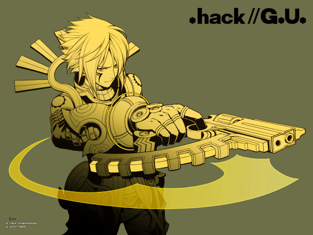 Man cybernetic armor weapon yellow free wallpaper for desktop - medium preview image