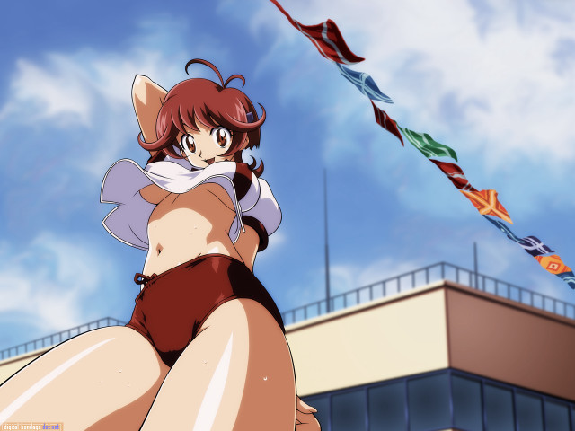 Woman kite sky building giantess free wallpaper for desktop - medium preview image