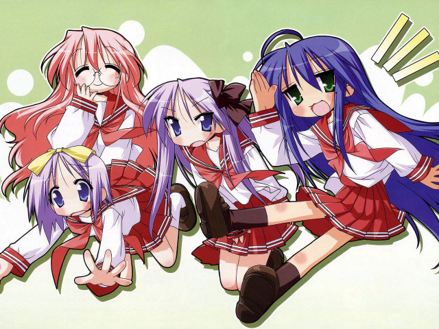 Anime girls purple hair school #2 free wallpaper for desktop - medium preview image