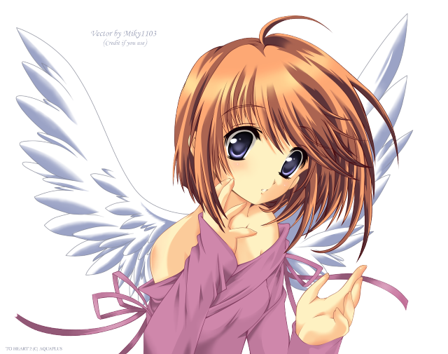 Girl angel wings anime blush free wallpaper for desktop - medium preview image