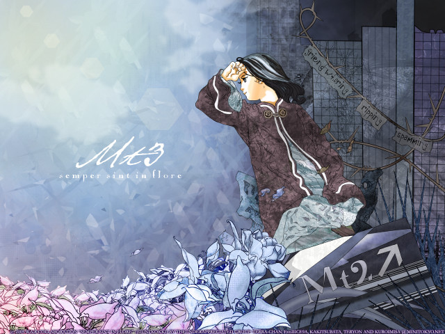 Woman clock flowers rooftop mosaic free wallpaper for desktop - medium preview image