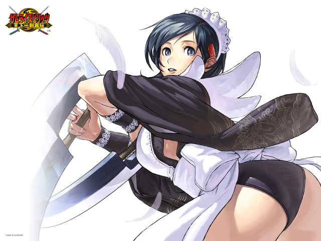 Woman black white sword angel free wallpaper for desktop - medium preview image