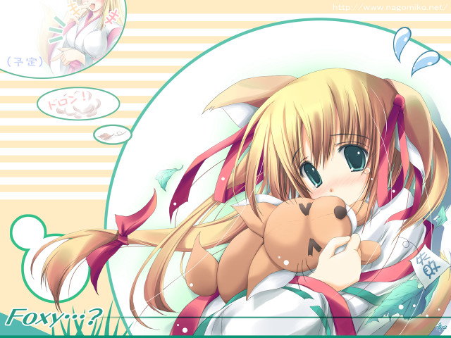 Girl teddy bear anime elf free wallpaper for desktop - medium preview image