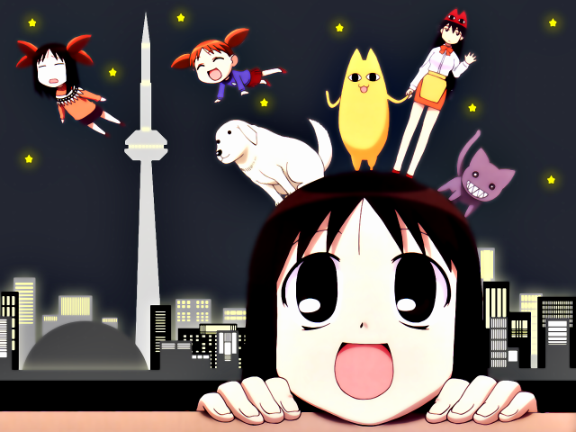Girl cats city magic anime free wallpaper for desktop - medium preview image