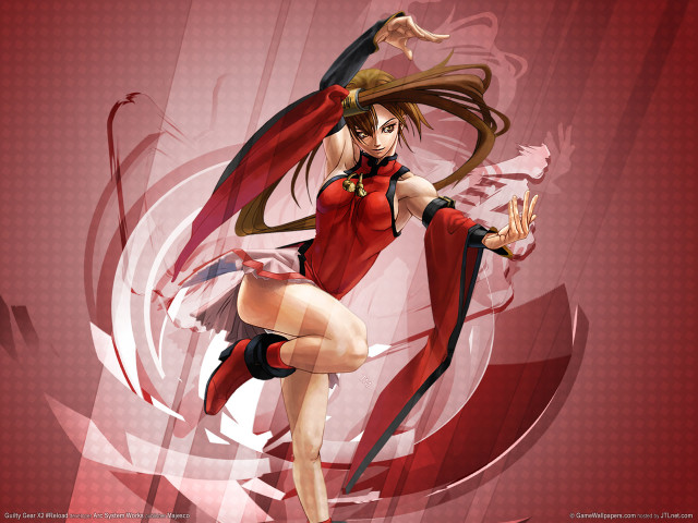 Red dress sword anime chen free wallpaper for desktop - medium preview image