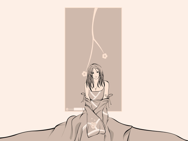 Woman blanket bed flower walled free wallpaper for desktop - medium preview image