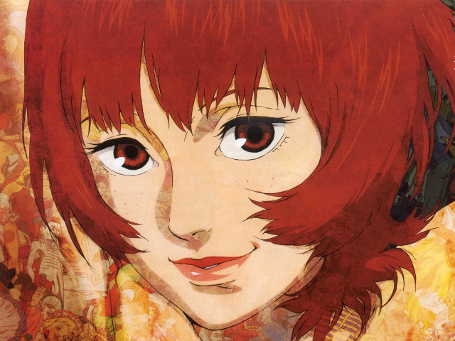 Red hair girl flower portrait free wallpaper for desktop - medium preview image