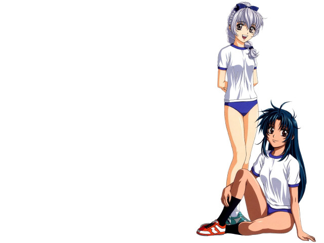 Anime couple white background buruma free wallpaper for desktop - medium preview image