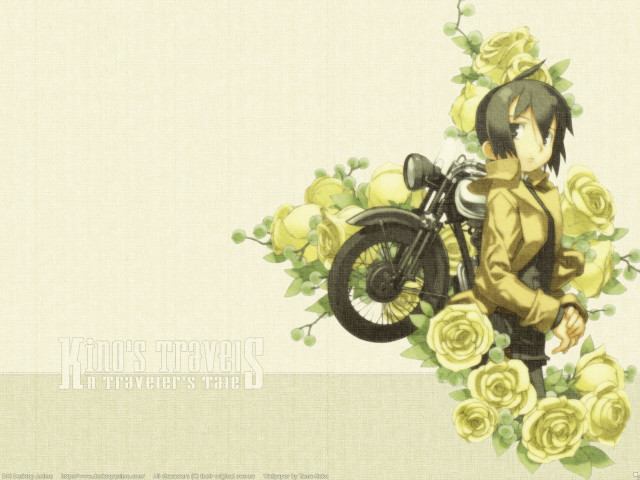 Motorcycle flower border anime roses free wallpaper for desktop - medium preview image