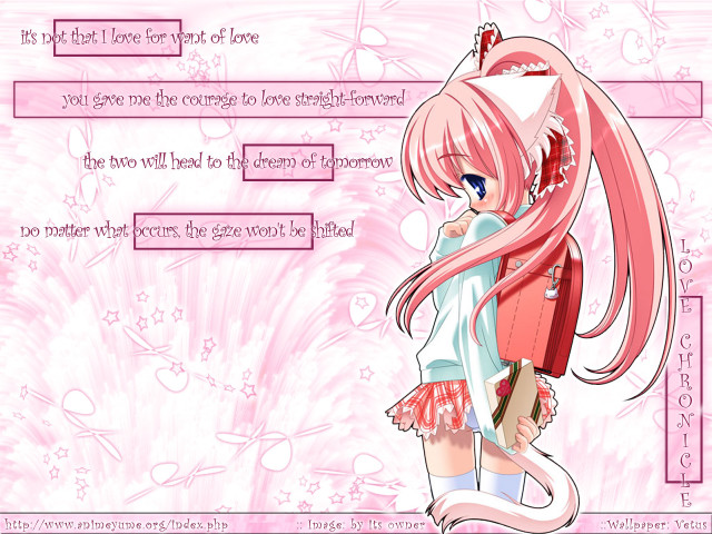Pink anime girl long hair free wallpaper for desktop - medium preview image