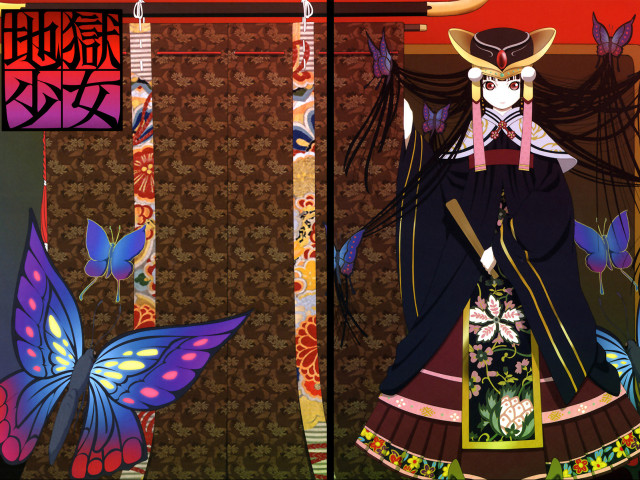 Kimono butterfly room art chiho free wallpaper for desktop - medium preview image