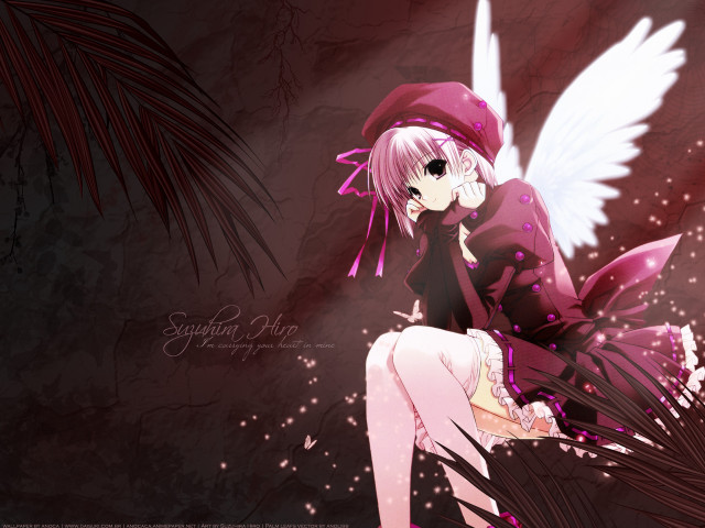 Pink haired girl angel wings #2 free wallpaper for desktop - medium preview image