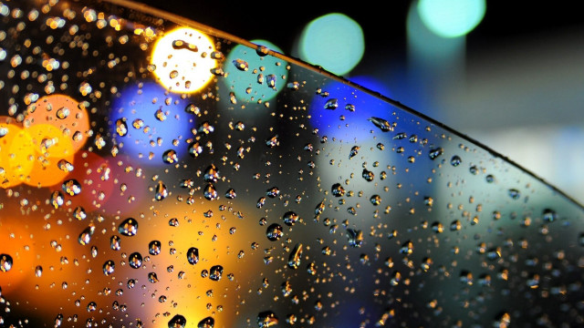Rainy window city bubbles moon free wallpaper for desktop - medium preview image