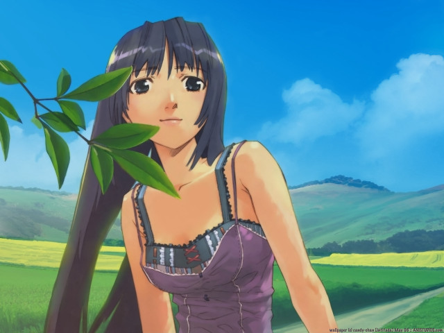 Woman dress tree field hills free wallpaper for desktop - medium preview image