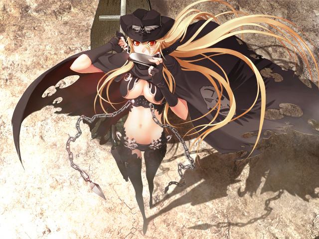 Blonde hat sword rock female free wallpaper for desktop - medium preview image