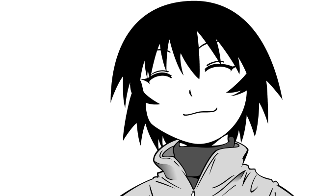 Black white hoodie smile manga free wallpaper for desktop - medium preview image