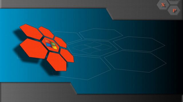 Red object blue hexagonal neogeo free wallpaper for desktop - medium preview image