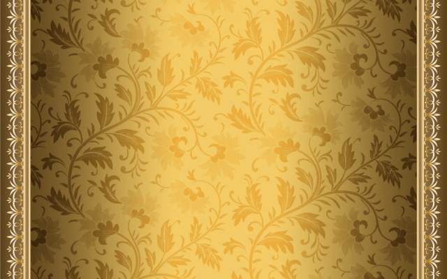 Gold background gold border floral free wallpaper for desktop - medium preview image