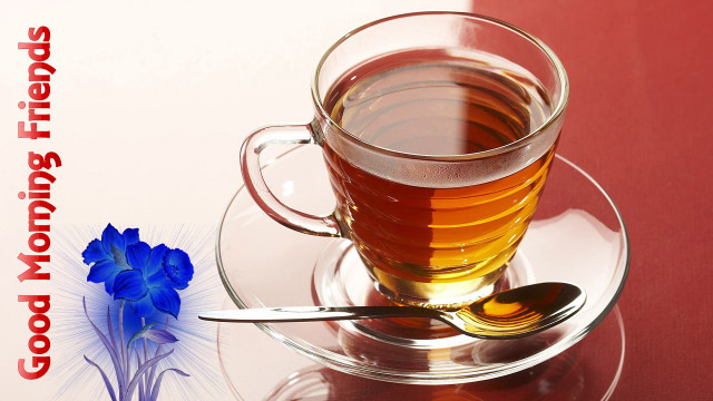 Cup tea spoon blue flower free wallpaper for desktop - medium preview image