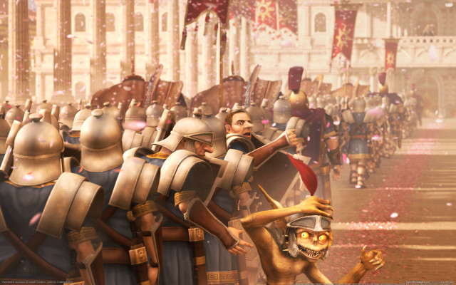 Armor helmet dog crowd matte free wallpaper for desktop - medium preview image