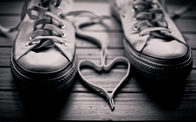 Shoes heart shoelace wooden floor #2 free wallpaper for desktop - medium preview image