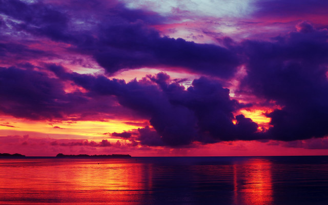 Sunset clouds boat surfboard city free wallpaper for desktop - medium preview image