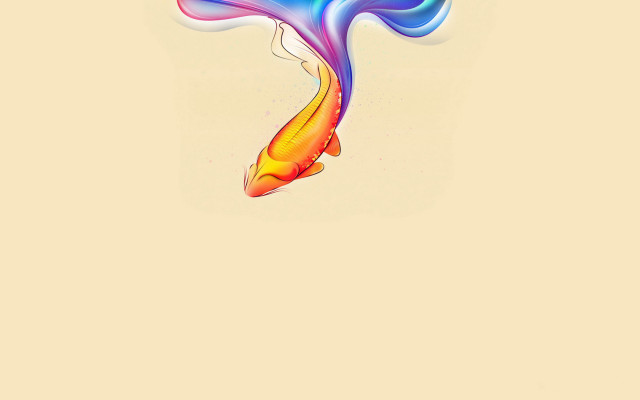 Long tail fish floating rainbow free wallpaper for desktop - medium preview image