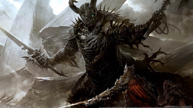 Demonic creature sword demon back free wallpaper for desktop - medium preview image