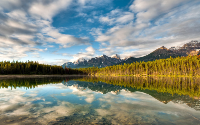 Lake mountains trees cloudy sky #45 free wallpaper for desktop - medium preview image