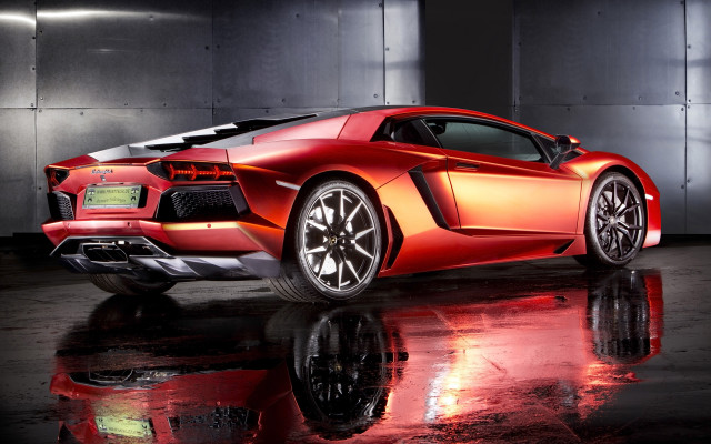 Red sports car garage reflection #3 free wallpaper for desktop - medium preview image