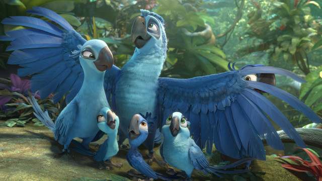 Blue birds forest flower light free wallpaper for desktop - medium preview image