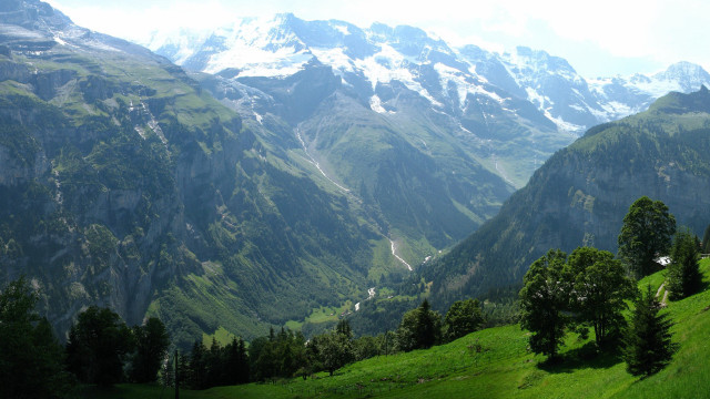 Mountain range valley snow capped #3 free wallpaper for desktop - medium preview image