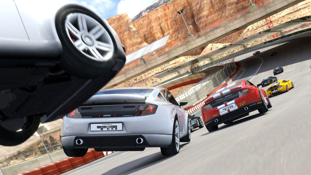 Car bridge road red motion free wallpaper for desktop - medium preview image