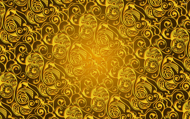 Golden background swirls pattern design free wallpaper for desktop - medium preview image