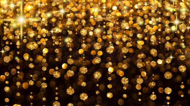 Gold background small stars center free wallpaper for desktop - medium preview image