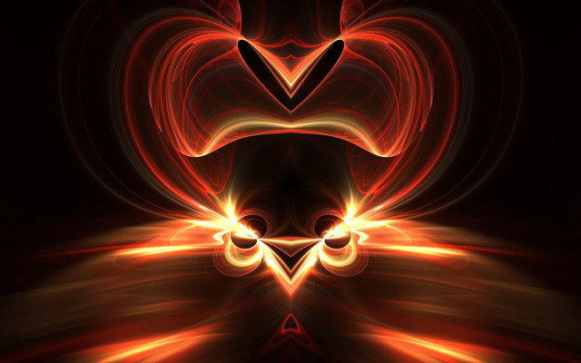 Red yellow fractal design black free wallpaper for desktop - medium preview image