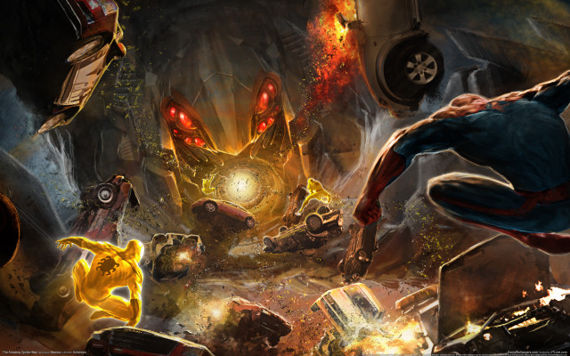 Man suit cave robot glowing free wallpaper for desktop - medium preview image