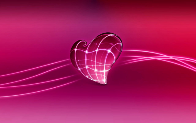 Heart shaped pink background wave free wallpaper for desktop - medium preview image