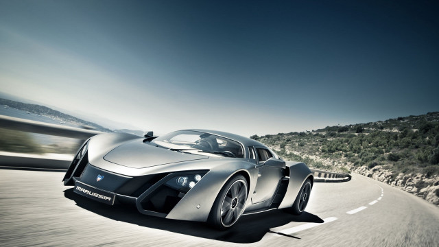 Silver sports car mountain road #3 free wallpaper for desktop - medium preview image