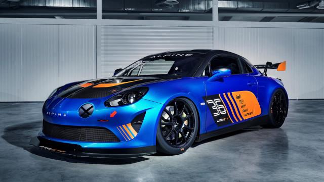 Blue sports car orange stripes free wallpaper for desktop - medium preview image