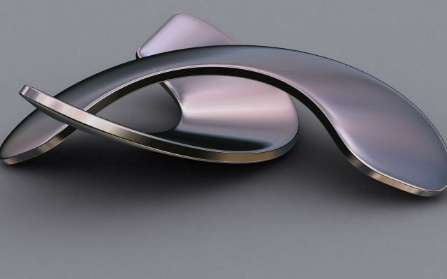 Metal curved kinetic abstract sculpture free wallpaper for desktop - medium preview image