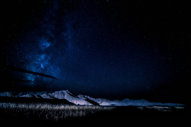 Night sky stars clouds mountains #2 free wallpaper for desktop - medium preview image
