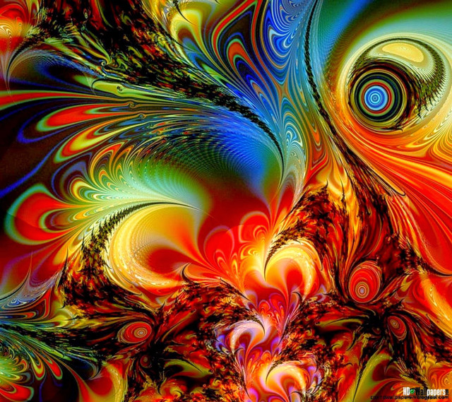 Colorful abstract painting spiral design free wallpaper for tablet - medium preview image