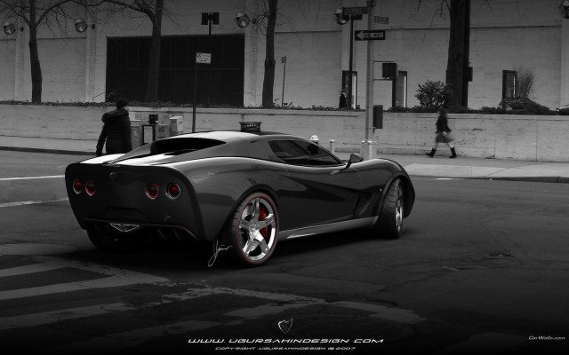 Black white car street man free wallpaper for desktop - medium preview image